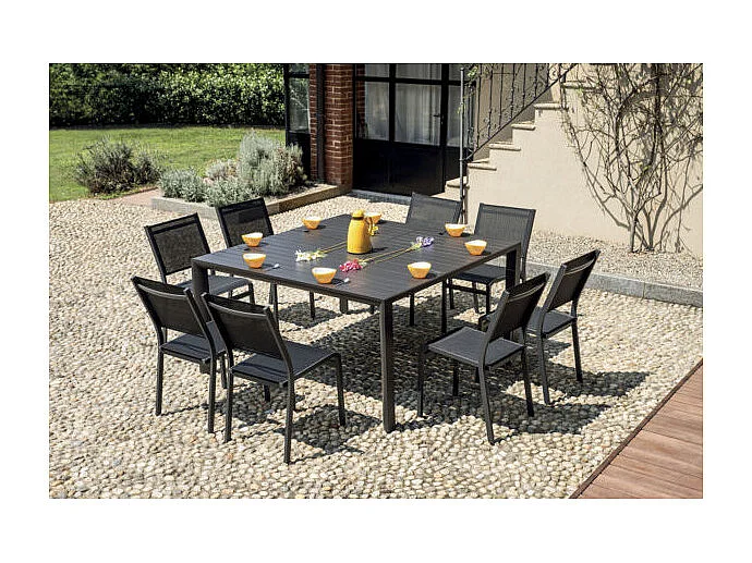 Tavolo Giacinto 100/150X150 Antracite - Gambe Scorrevoli Moia