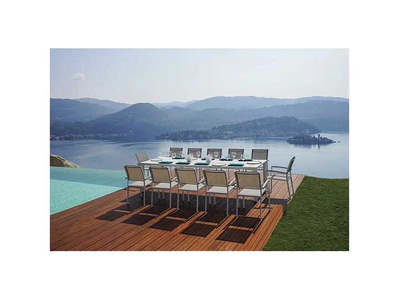 Tavolo Nettuno Allungabile 200/300 X 100 Cm - Allungo Con Gambe Scorrevoli - Bianco Moia