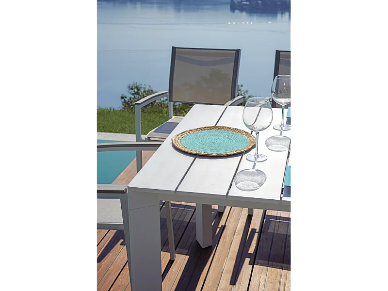 Tavolo Nettuno Allungabile 200/300 X 100 Cm - Allungo Con Gambe Scorrevoli - Bianco Moia