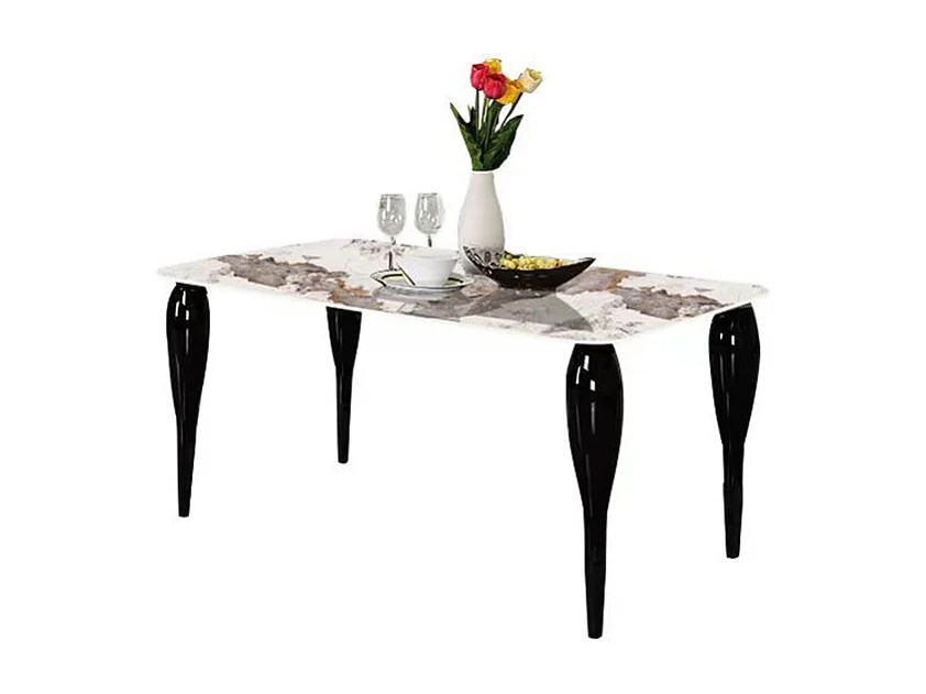 Tavolo Kasper Calacacatta Beige/Gambe Nere