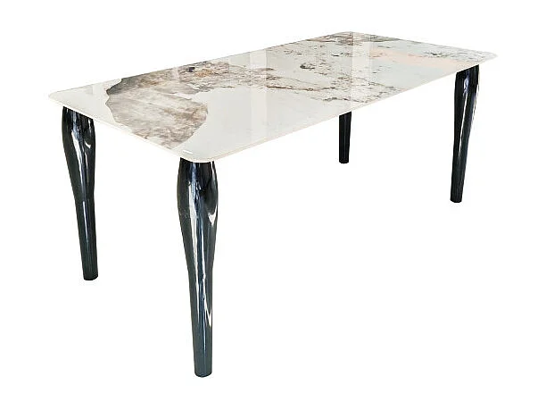 Tavolo Kasper Calacacatta Beige/Gambe Nere