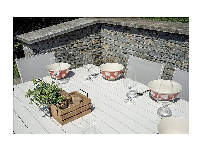 Tavolo Giacinto 100/150X150 Alluminio Bianco - Gambe Scorrevoli Moia