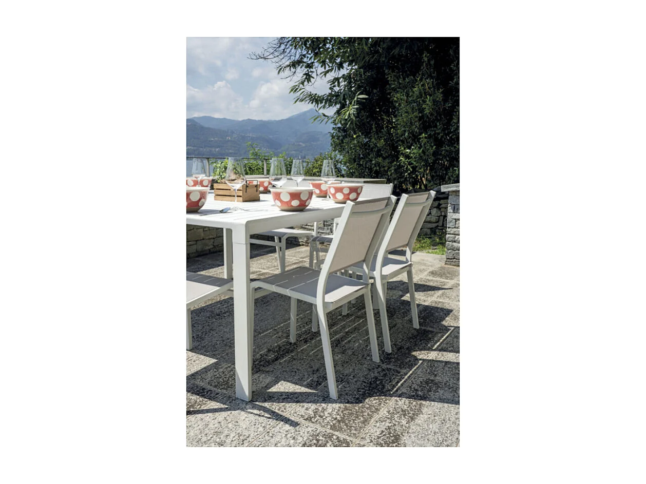 Tavolo Giacinto 100/150X150 Alluminio Bianco - Gambe Scorrevoli Moia