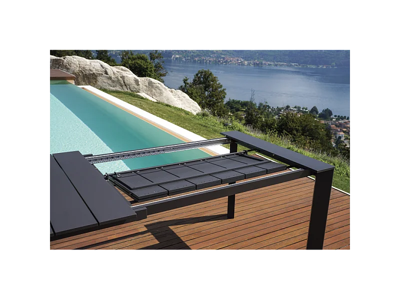 Tavolo Nettuno Allungabile 200/300 X 100 Cm - Allungo Con Gambe Scorrevoli - Antracite Moia