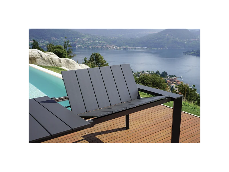 Tavolo Nettuno Allungabile 200/300 X 100 Cm - Allungo Con Gambe Scorrevoli - Antracite Moia