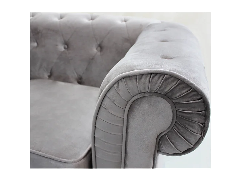 DIVANO 2 POSTI CHESTERFIELD IN VELLUTO TAUPE