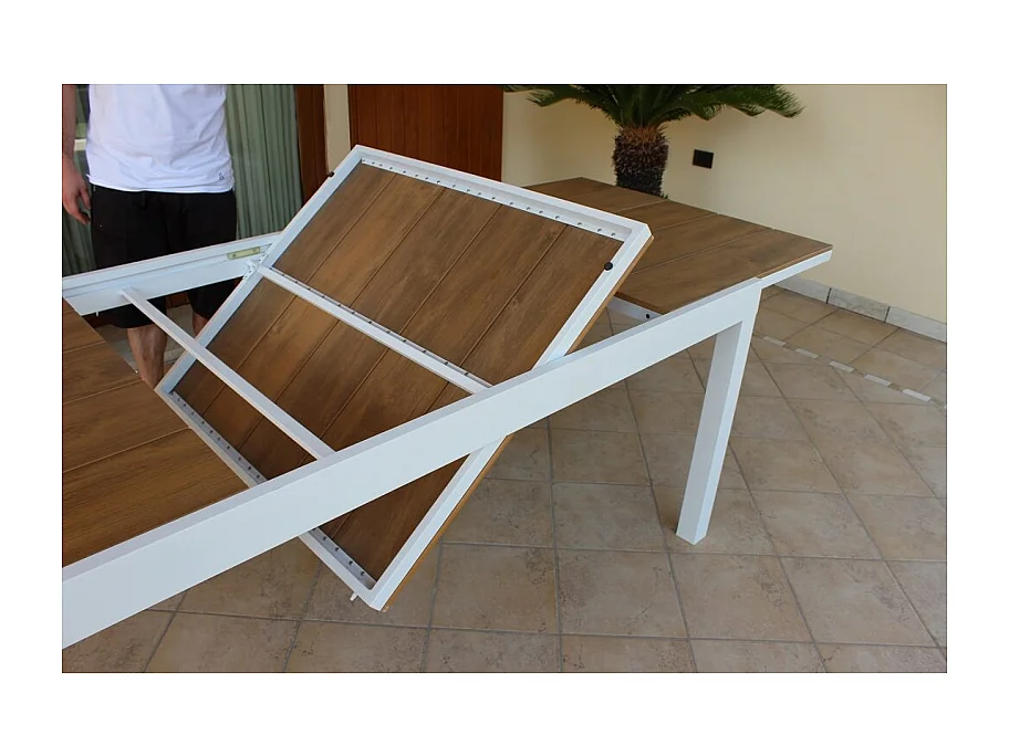 TISCH CAYMAN WEISS & BRAUN 200/300x95 cm