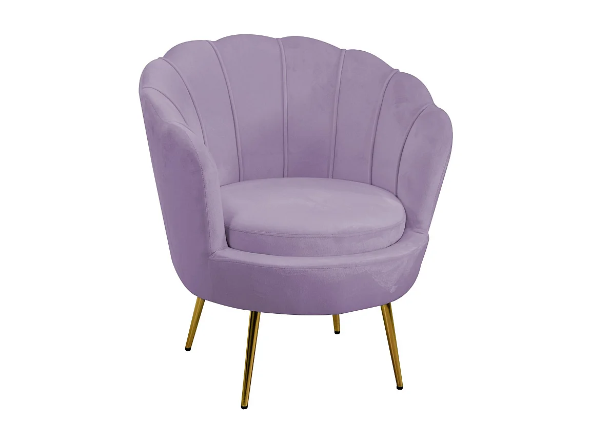 Poltrona velluto tulipan viola cm 73x72h45/75