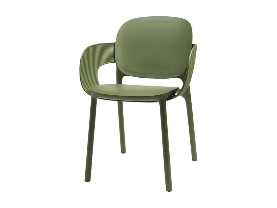 SET 4 POLTRONE HUG TECNOPOLIMERO DA POST CONSUMO INDUSTRIALE SCAB DESIGN - Verde oliva 56