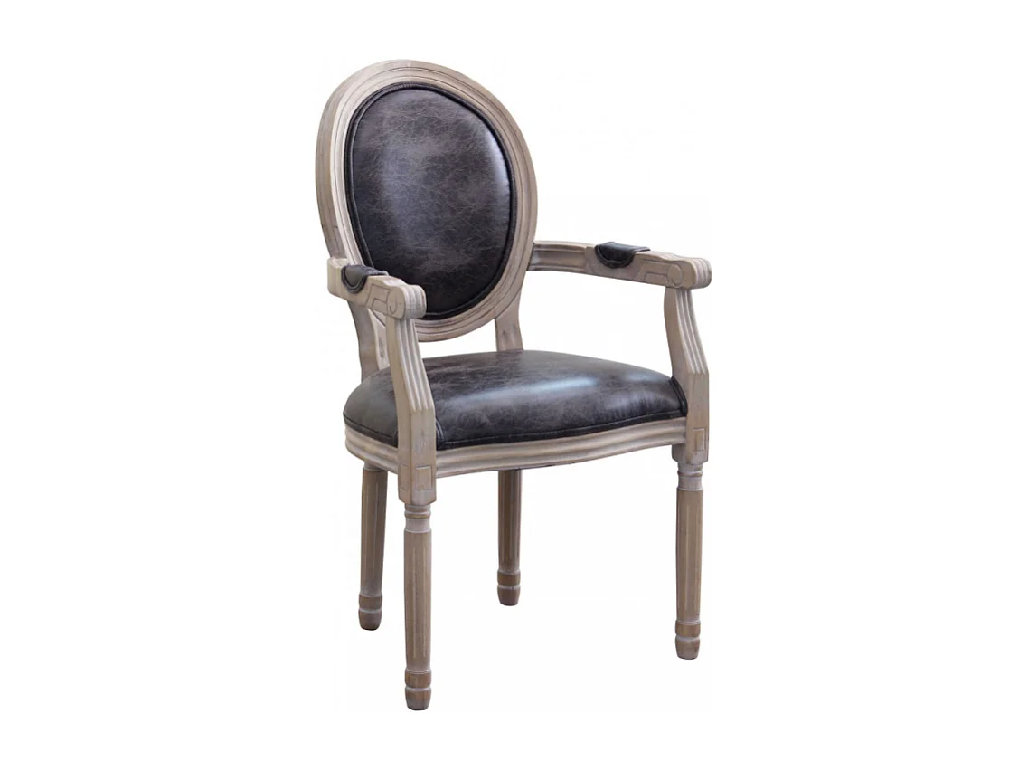 Set di 2 POLTRONE CONSTANCE IN ECOPELLE NERA