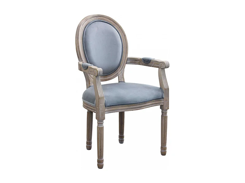 Set di 2 POLTRONE CONSTANCE IN VELLUTO GRIGIO