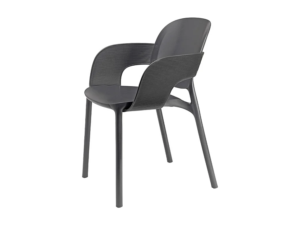 SET 4 POLTRONE HUG TECNOPOLIMERO DA POST CONSUMO INDUSTRIALE SCAB DESIGN - Antracite 81