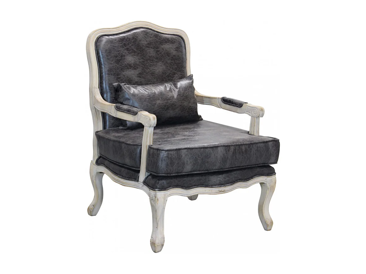 POLTRONA CHRISTY IN ECOPELLE VINTAGE GRIGIO