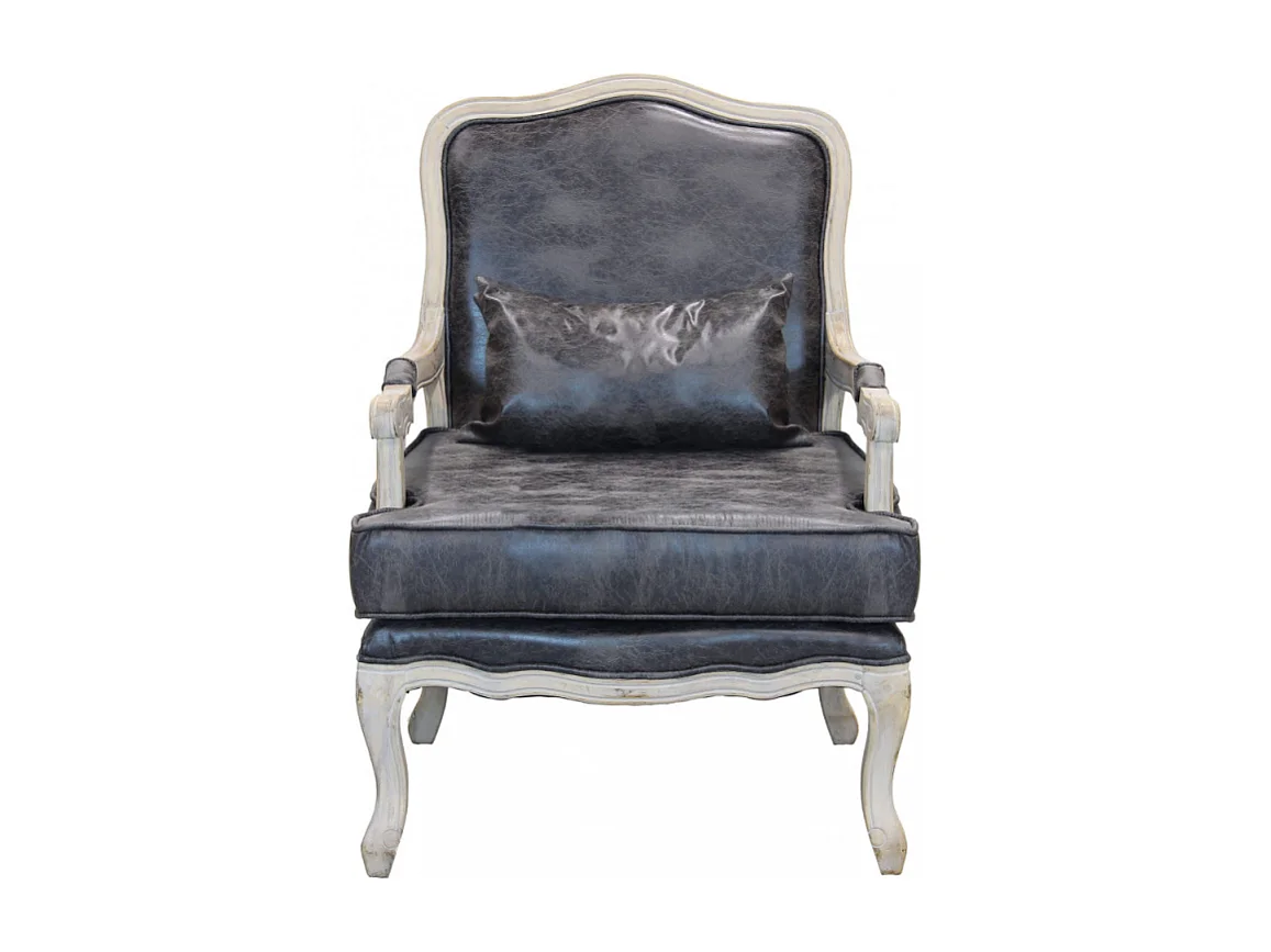 POLTRONA CHRISTY IN ECOPELLE VINTAGE GRIGIO