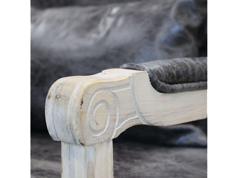 POLTRONA CHRISTY IN ECOPELLE VINTAGE GRIGIO