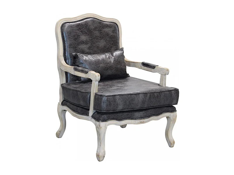 POLTRONA CHRISTY IN ECOPELLE VINTAGE GRIGIO