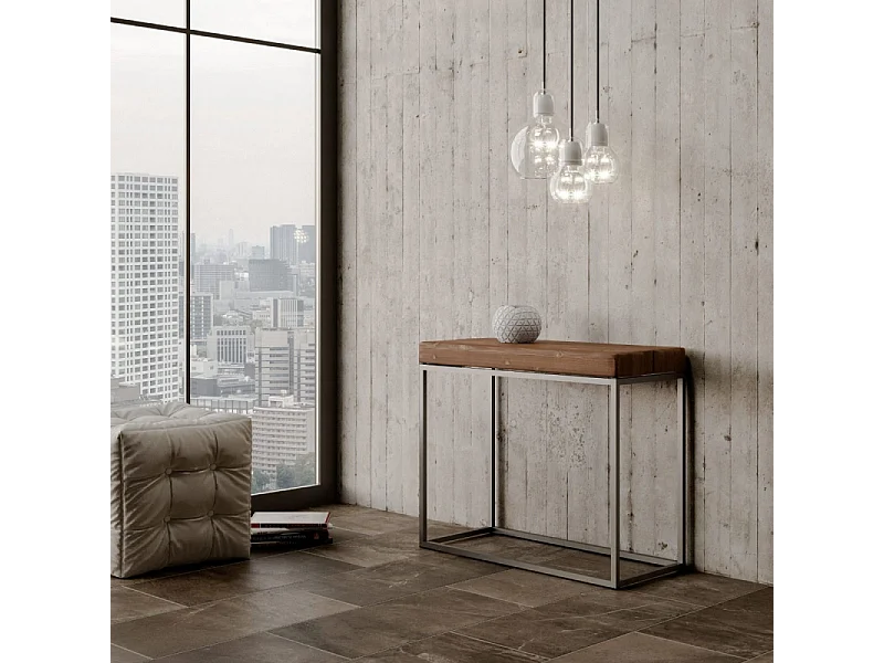 Consolle allungabile 90x40/290 cm Nordica telaio Antracite - Abete Art