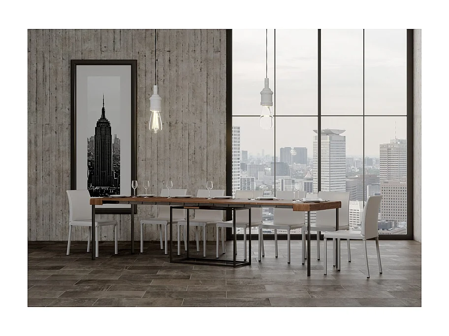 Consolle allungabile 90x40/290 cm Nordica telaio Antracite - Abete Art