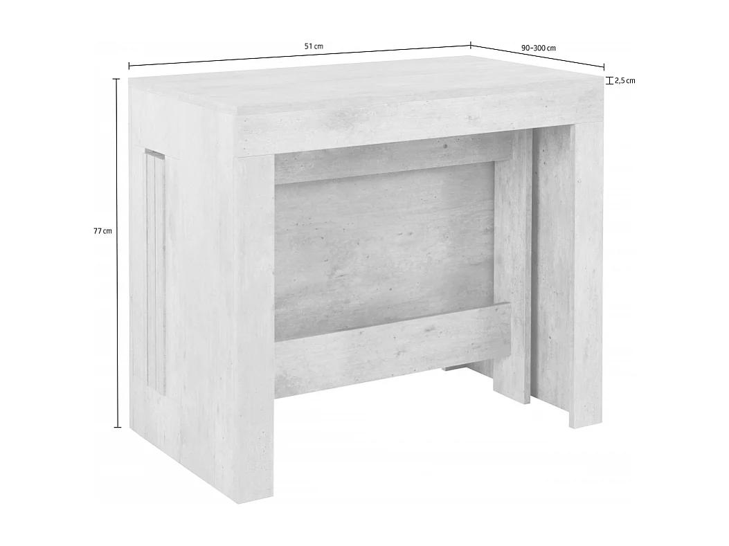 Console Estendibile Pratika – 52cm fino a 3 metri – Cemento