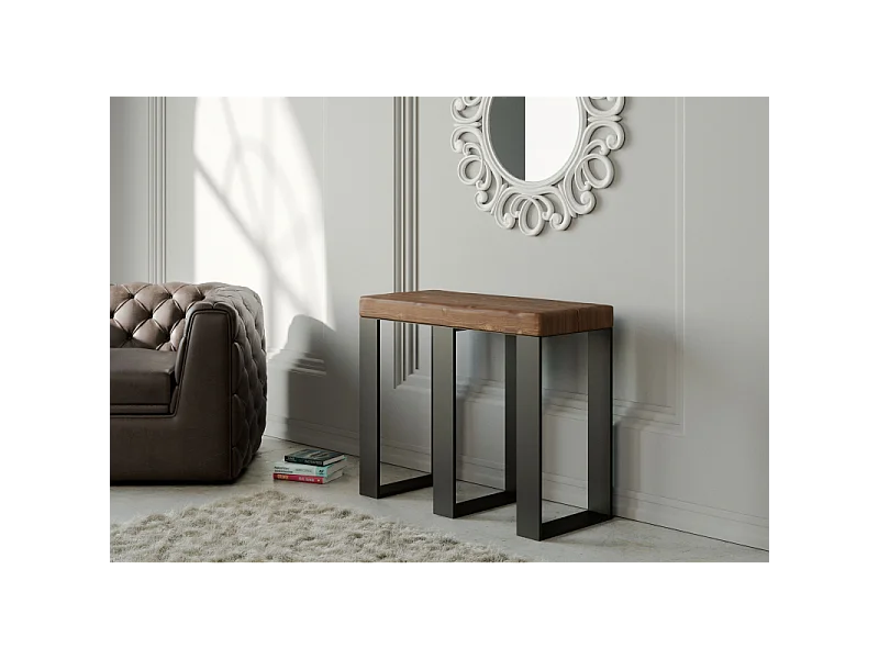 Consolle allungabile 90x40/290 cm Sintesi telaio Antracite - Abete Art