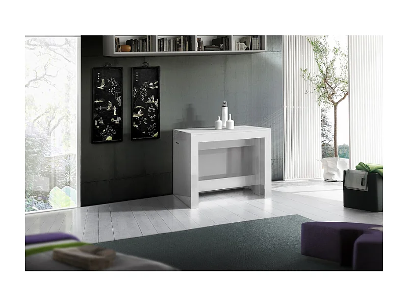 Console Estendibile Pratika – 52cm fino a 3 metri – Bianco Lucido