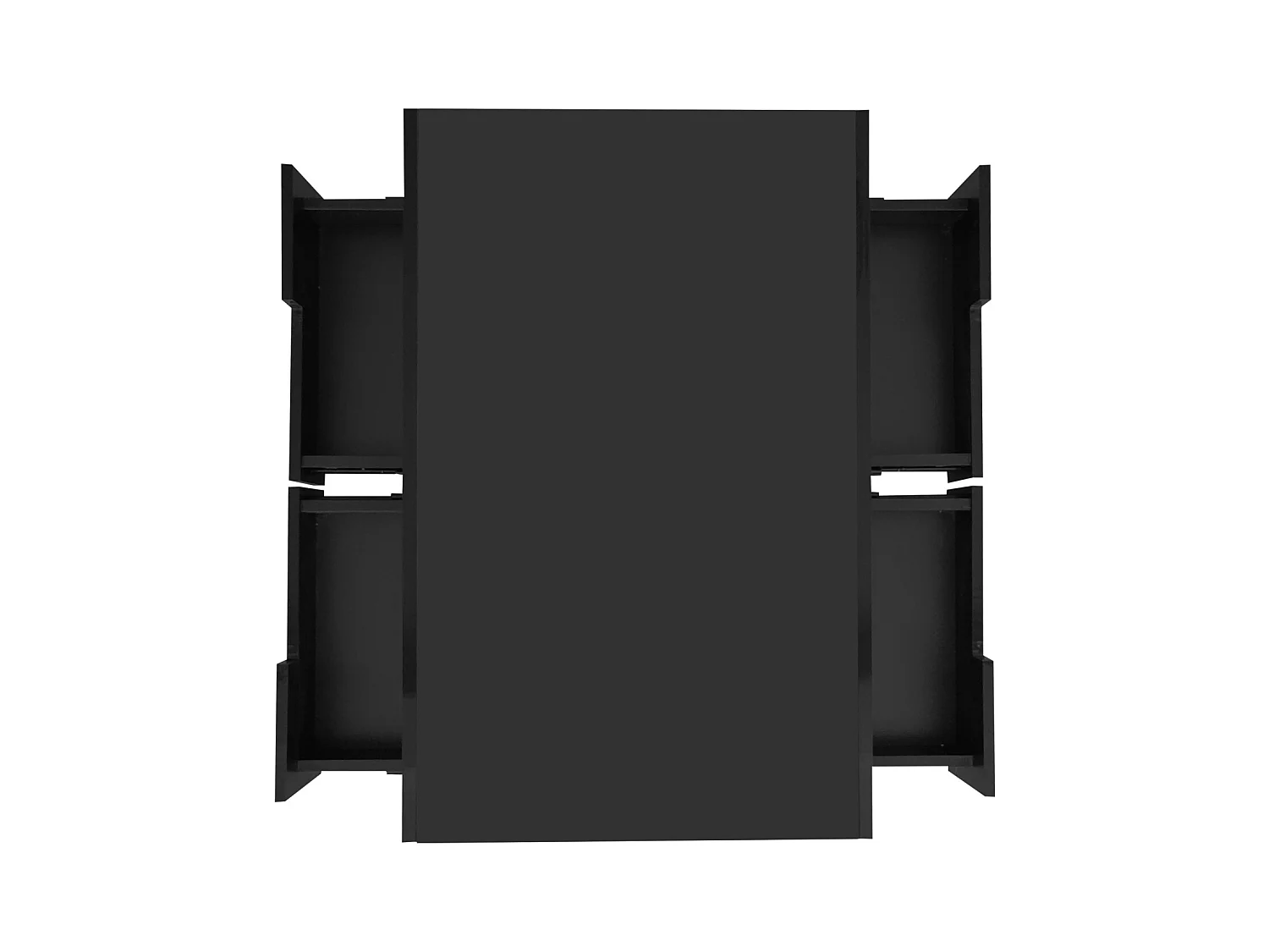 Table Basse Moderne LED Blanc, Meuble de  Salon Table Basse Coffre avec Quatre tiroirs, noir