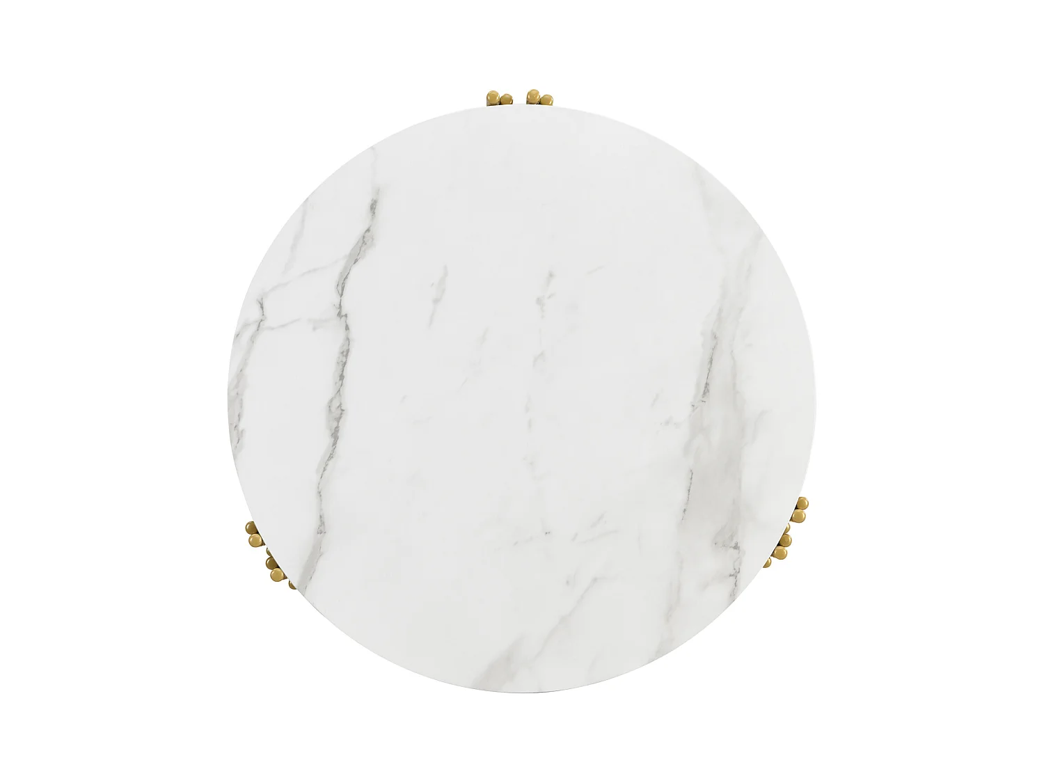 Lot de 2 tables basses, modernes, blanc, table d'appoint avec cadre en métal doré