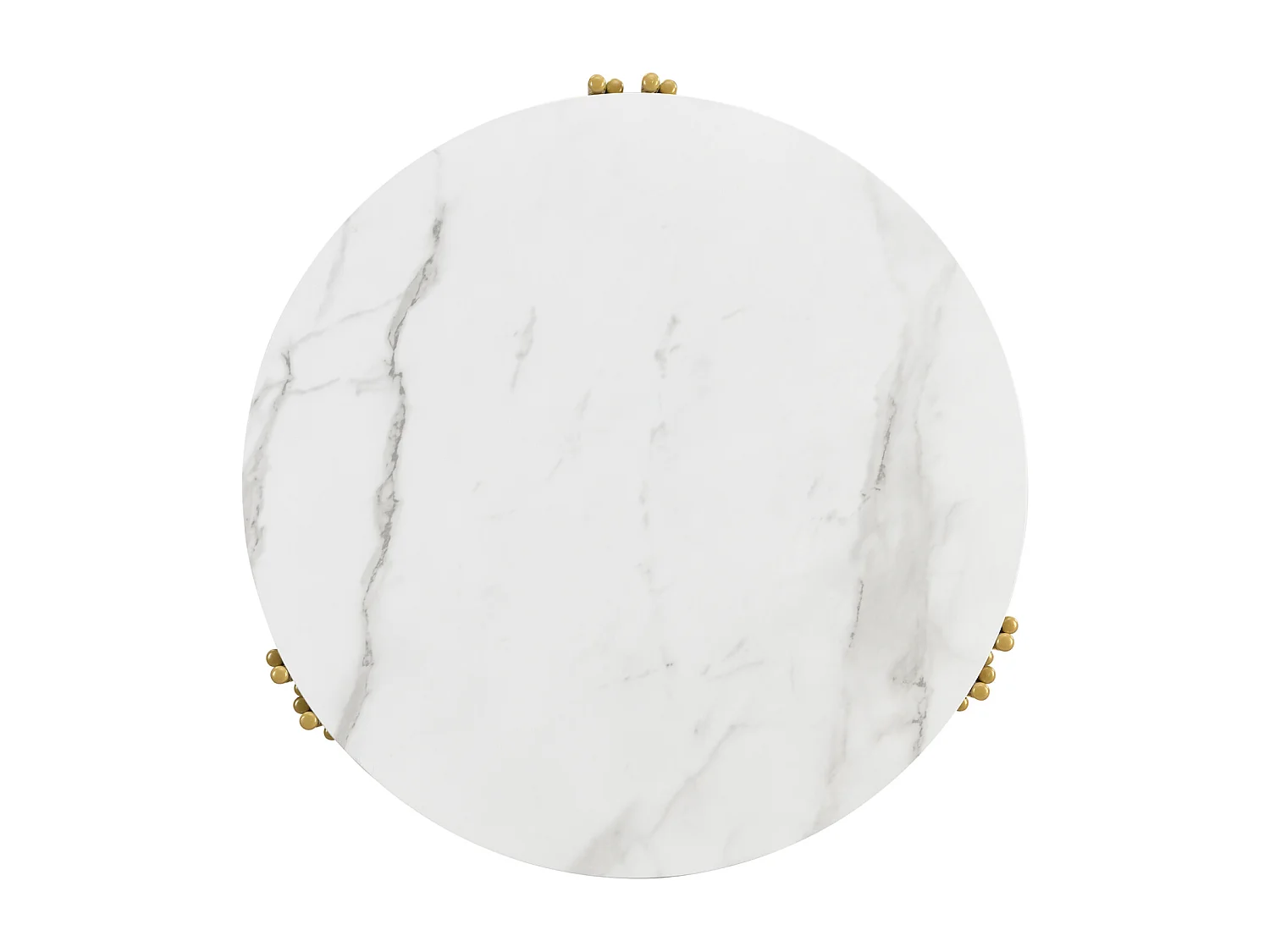 Lot de 2 tables basses, modernes, blanc, table d'appoint avec cadre en métal doré