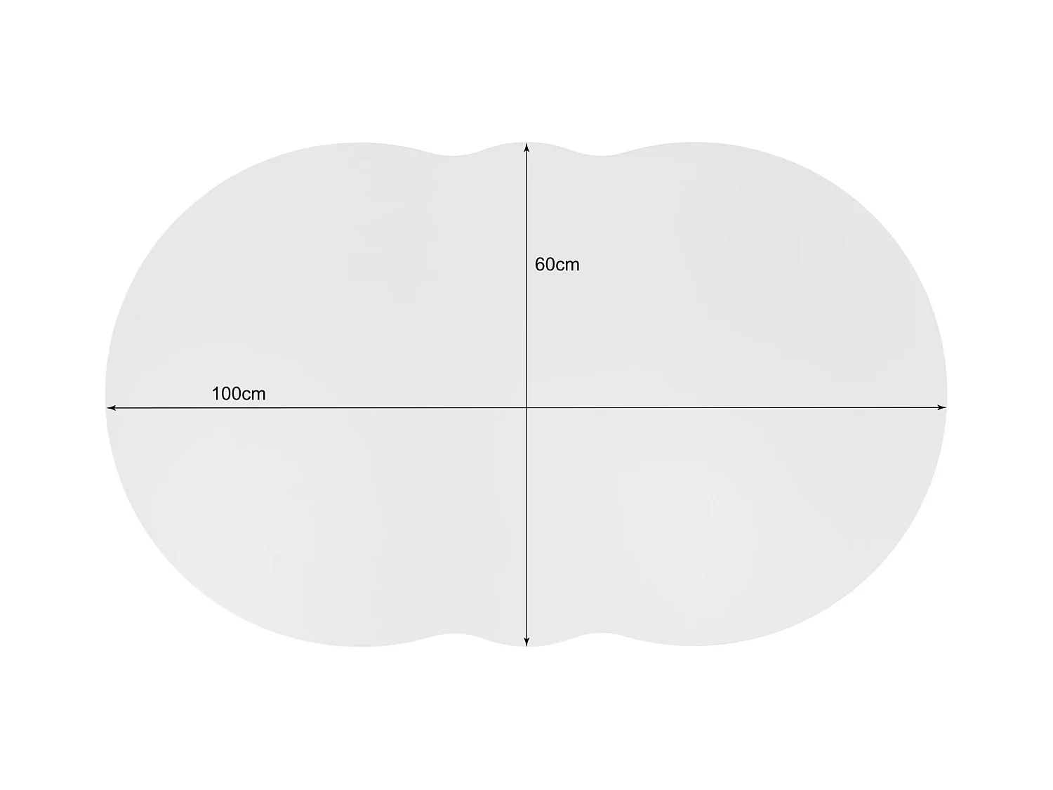 Table de salon avec tiroirs et compartiments de rangement, en forme de nuage, blanche