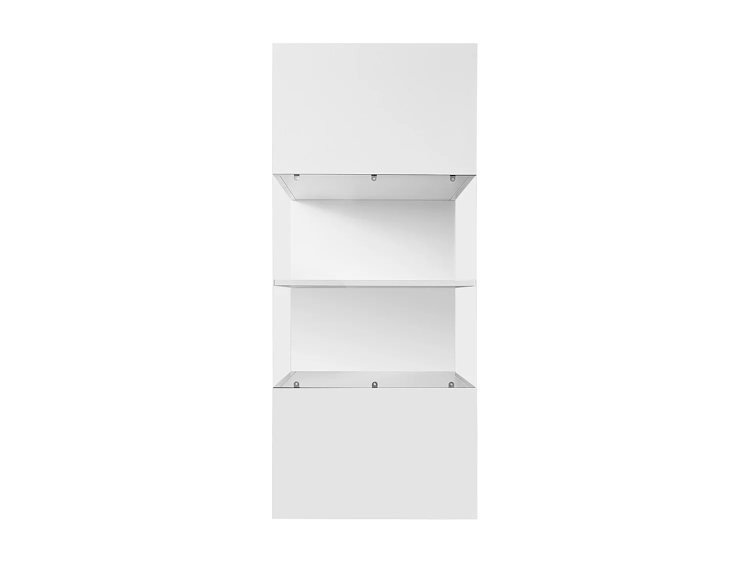 Table Basse Moderne Blanc avec LED, avec Deux Portes de Placard et Beaucoup d'espace de Rangement