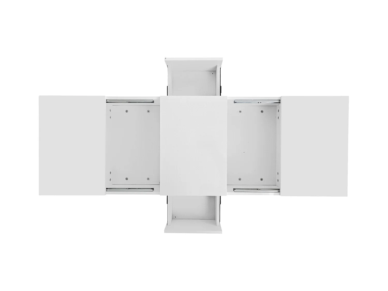 Table basse haute brillance avec 2 tiroirs de rangement, table basse moderne et extensible, blanc