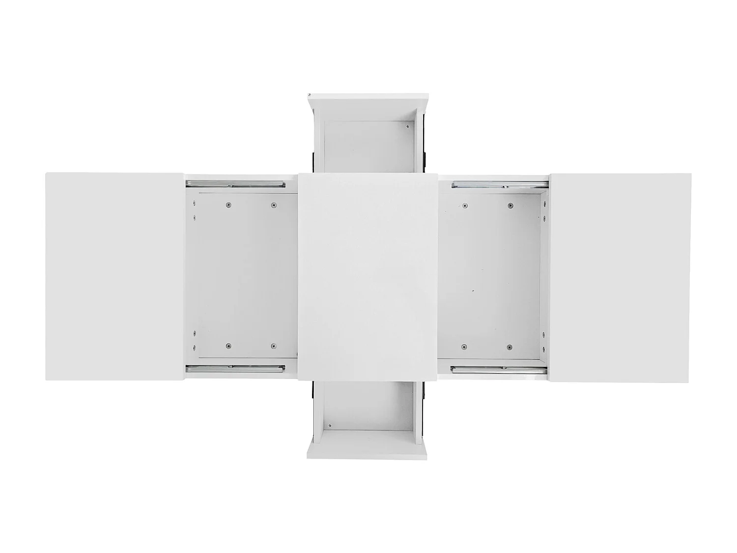 Table basse haute brillance avec 2 tiroirs de rangement, table basse moderne et extensible, blanc