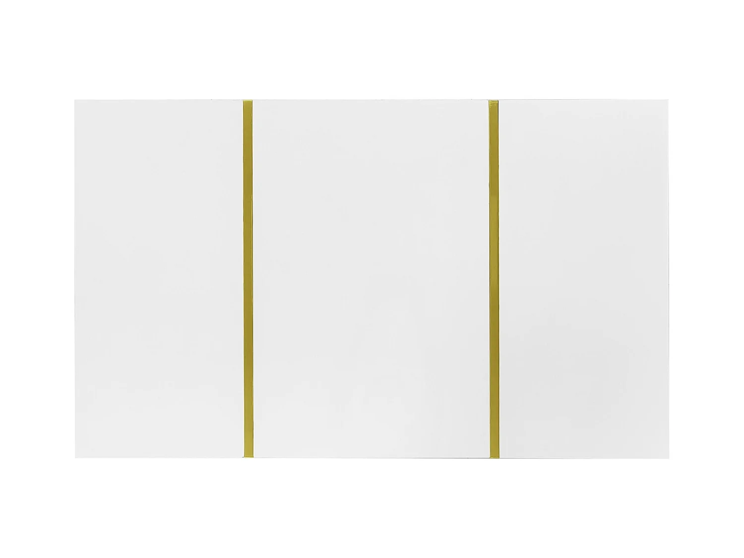 Table Basse Rectangulaire, avec 2 Tiroirs, Table Basse en Bois avec des Lignes Dorées, Blanc