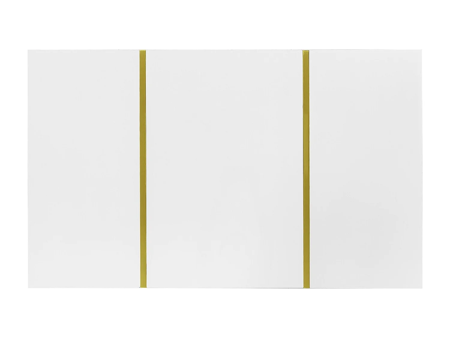 Table Basse Rectangulaire, avec 2 Tiroirs, Table Basse en Bois avec des Lignes Dorées, Blanc