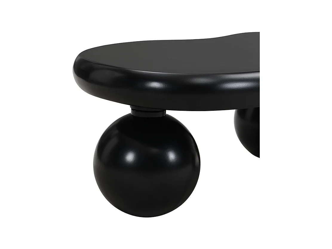 Table Basse Design Nuage avec LED, Forme Originale, Plateau Style Cloud Lumineux, Noir+ Blanc