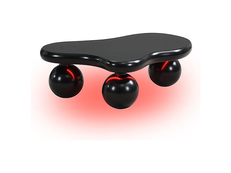 Table Basse Design Nuage avec LED, Forme Originale, Plateau Style Cloud Lumineux, Noir+ Blanc
