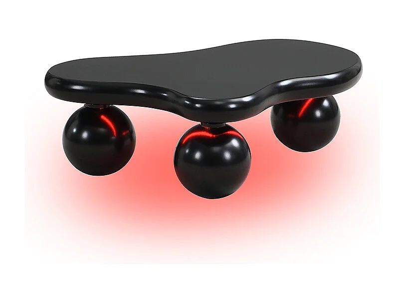 Mesa de centro com design de nuvem e LED, formato original, tampo iluminado estilo nuvem, preto e branco