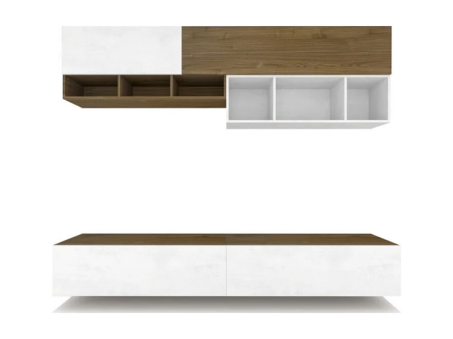 Composizione H201 L249 Noce Stelvio cm 249x45x201h - Sarmog