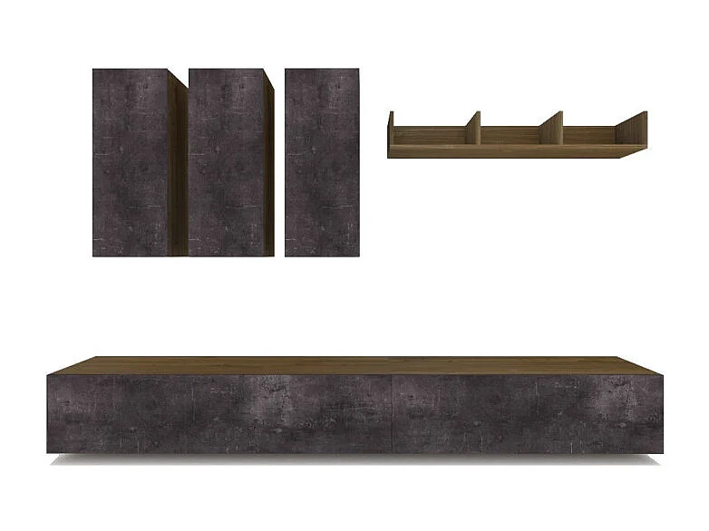 Composizione H183 L282 Noce Stelvio cm 282x45x183h - Sarmog