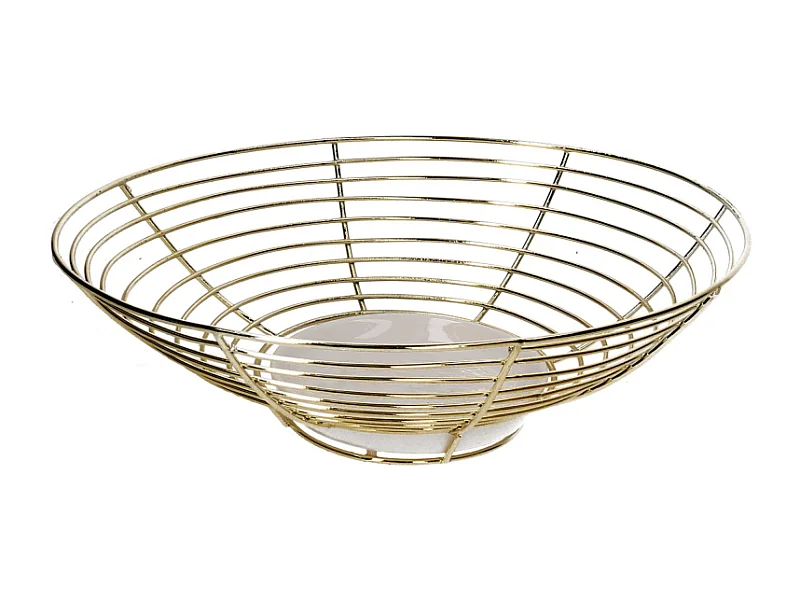 Centrotavola metallo oro ovale cm 28,5x24,3h8,5