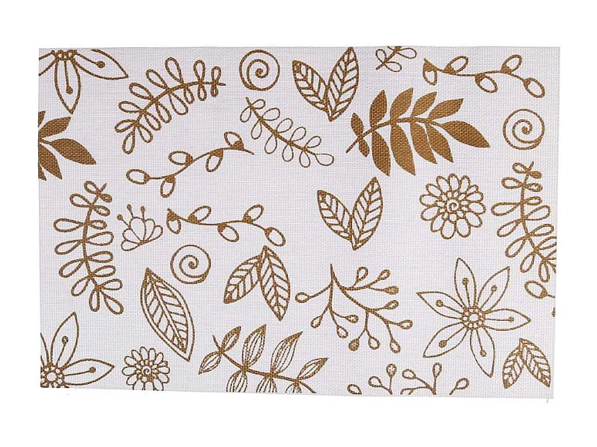 Tovaglietta plastica confezione 4pz assortiti foglie oro cm45x30