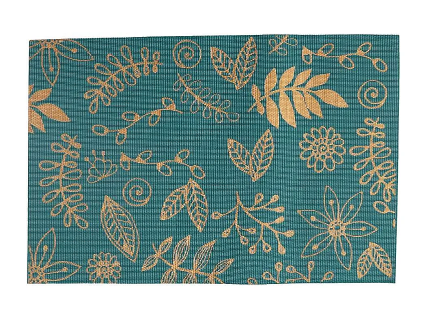 Tovaglietta plastica confezione 4pz assortiti foglie oro cm45x30