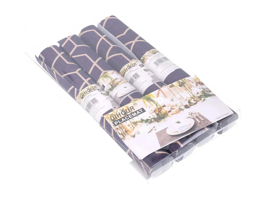 Tovaglietta plastica confezione 4pz rombi viola cm45x30