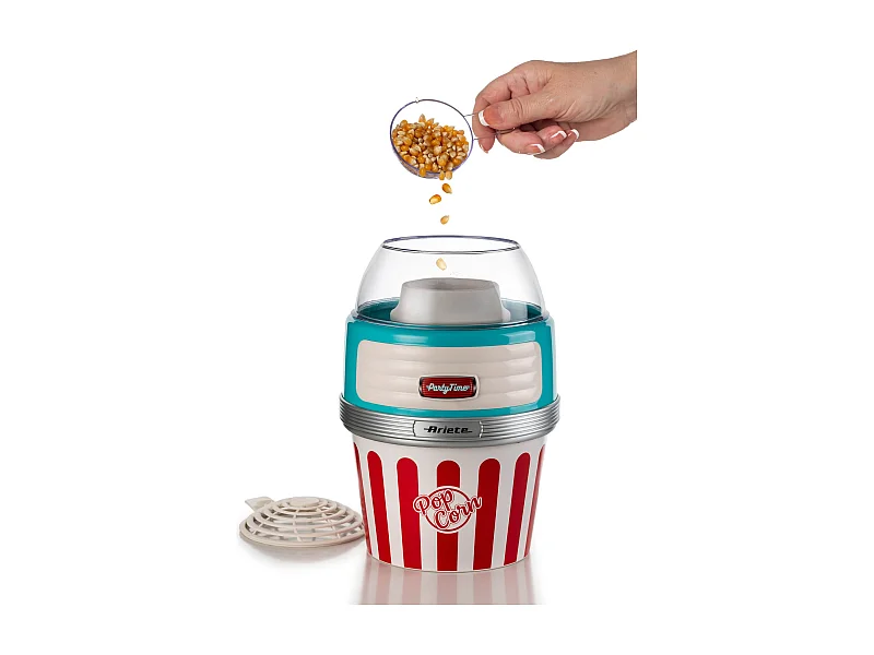Macchina per Popcorn XL - 60gr Mais in 2 Minuti - Ciotola Estraibile - 1100 Watt - Azzurro