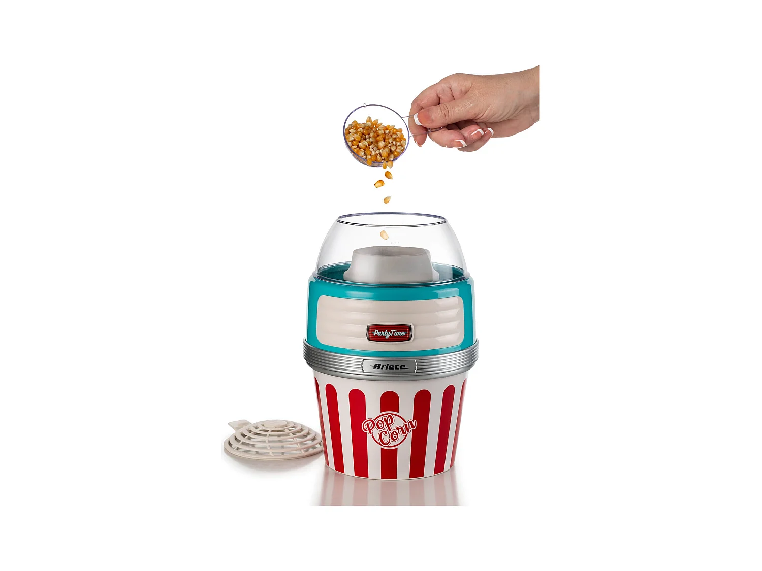 Macchina per Popcorn XL - 60gr Mais in 2 Minuti - Ciotola Estraibile - 1100 Watt - Azzurro