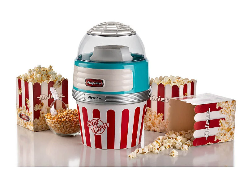 Macchina per Popcorn XL - 60gr Mais in 2 Minuti - Ciotola Estraibile - 1100 Watt - Azzurro