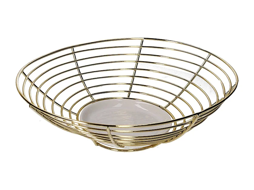 Centrotavola metallo oro ovale cm 25,3x20,5h7,5