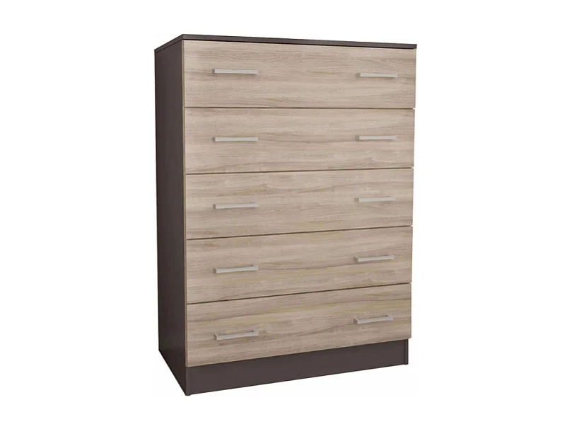 MOBILE 5 CASSETTI 5 GRIGIO E OLMO