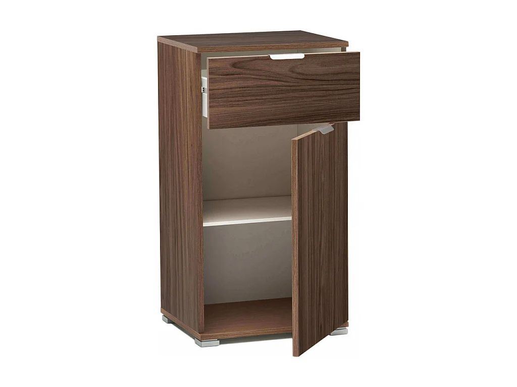 MOBILETTO CON 1 ANTA E 1 CASSETTO TINTA NOCE