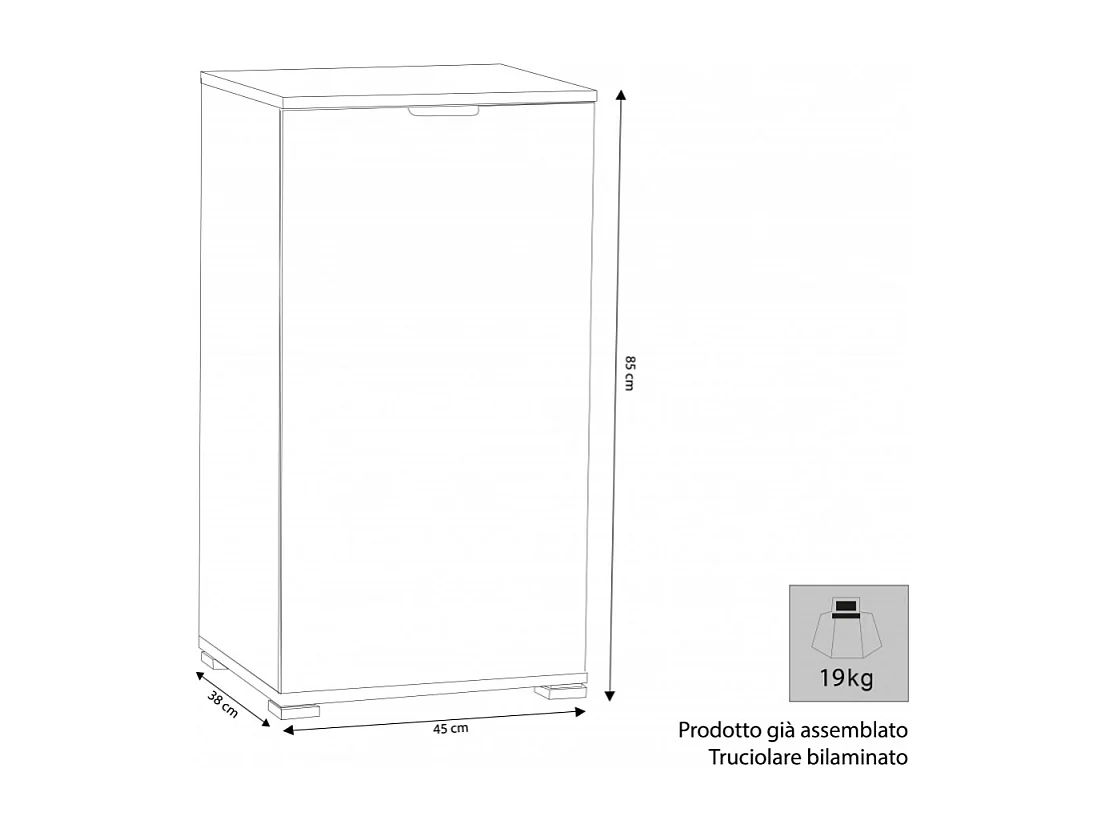 MOBILETTO 1 ANTA NATURALE